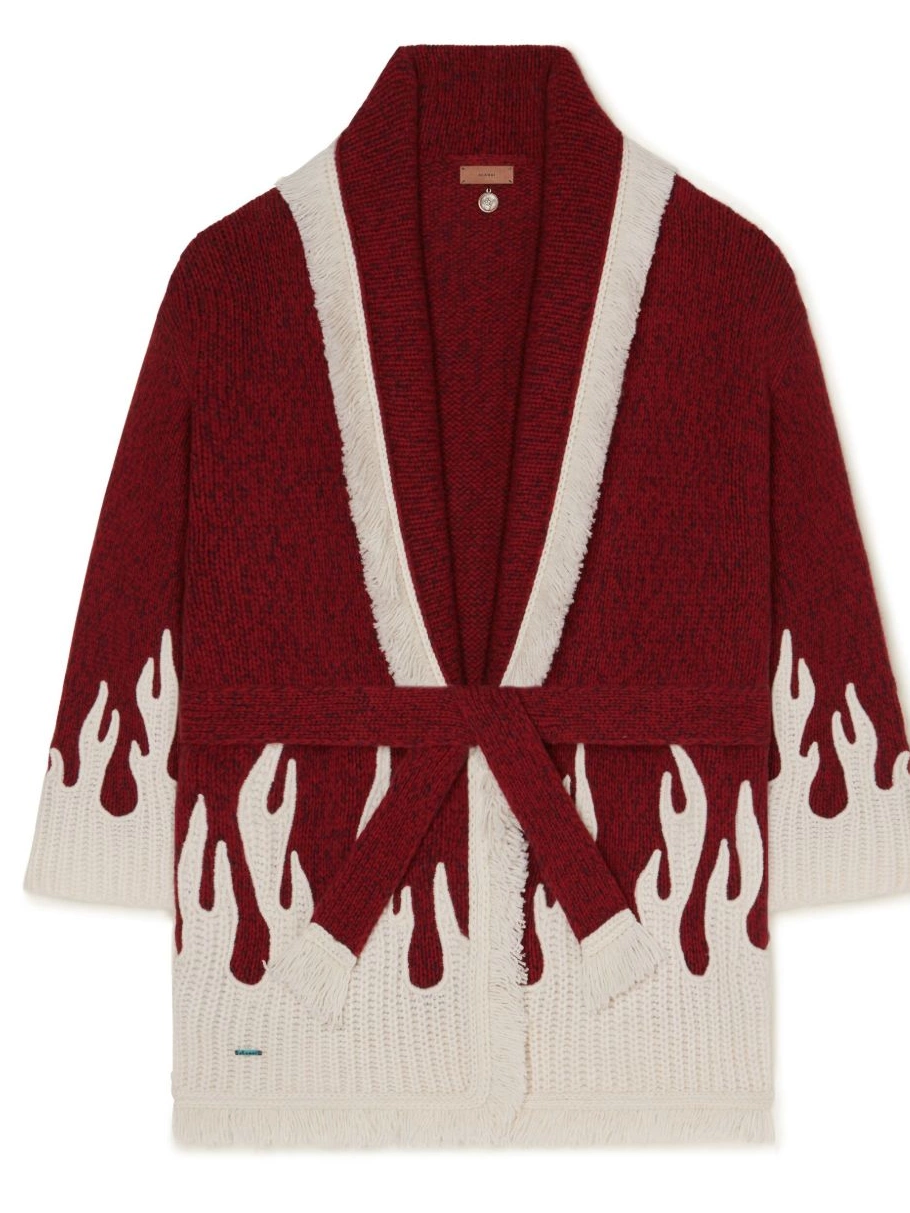 Cheap wool-blend cardigan flame-motif Women Alanui 0711